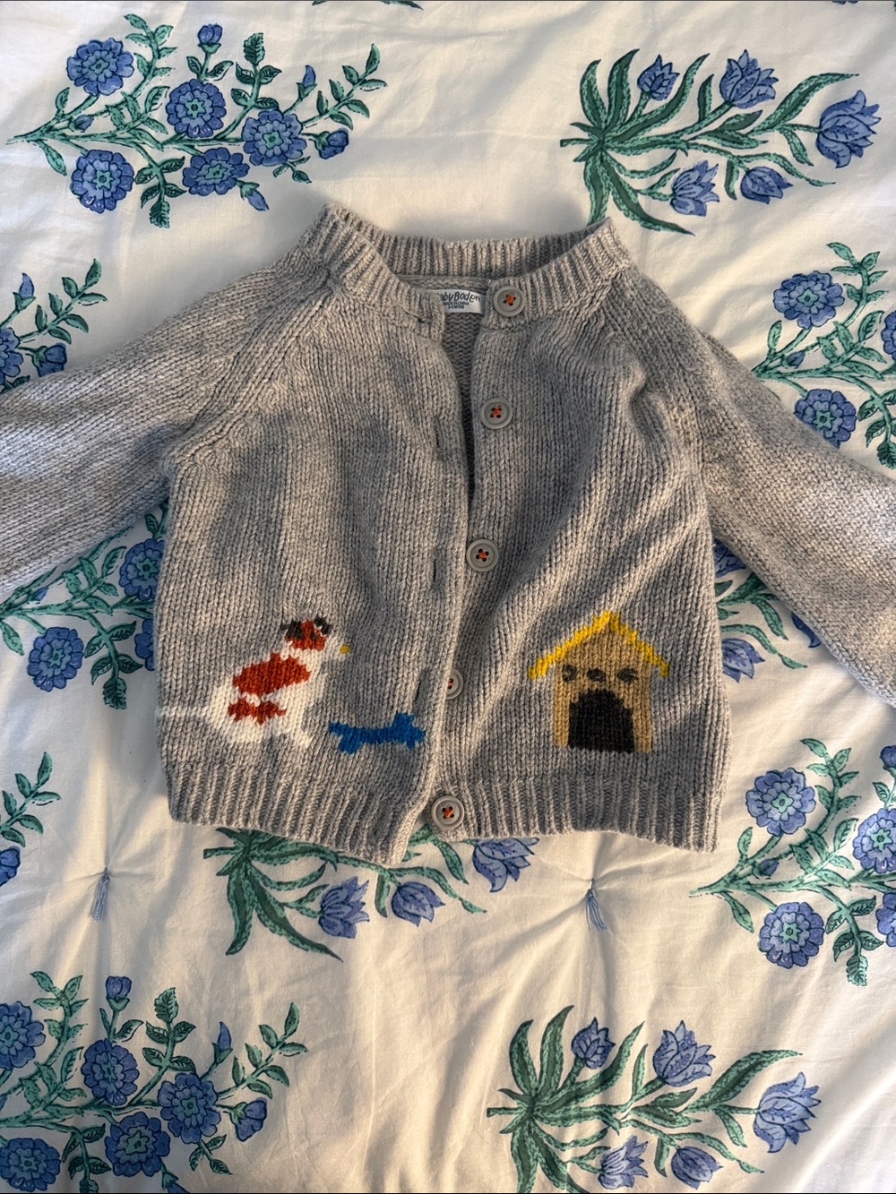 Baby Boden cardigan sweater with dog